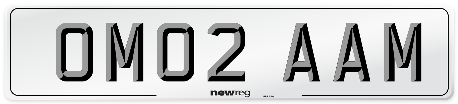 OM02 AAM Number Plate from New Reg